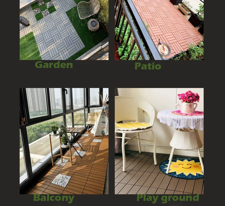 Interlock Waterproof Outdoor Flooring Deck Tile 300*300mm DIY Decking WPC Patio Tiles Interlocking Terrazzo Floor Tiles