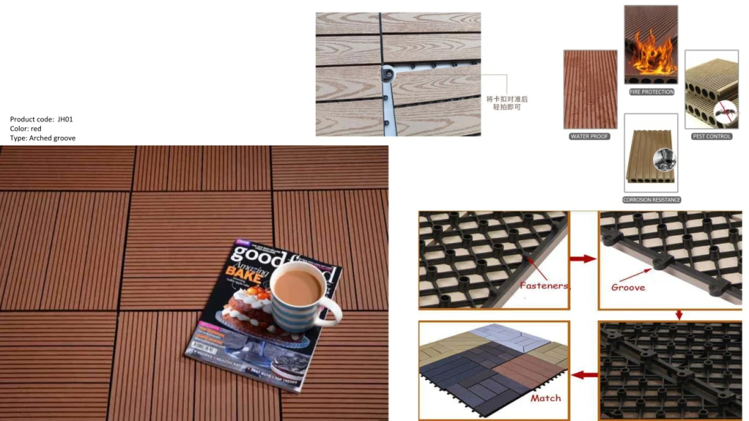 Hot Sale WPC DIY Tiles Interlocking Tiles Durable Composite Tiles Outdoor