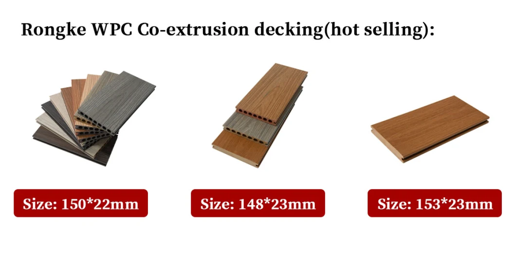 2022 New Generation Co-Extrusion Durable Color Walnut Hollow Round Hole WPC Decking Flooring