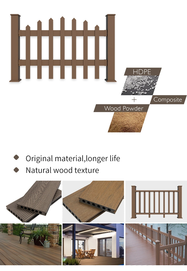 Outdoor Home and Garden Veranda Patio Landscaping Easy Installation Deco Decking Composite Wood WPC Railings