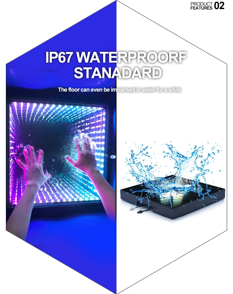 Wired Indoor RGB 3in1 LED Infinity 3D Mirror Dance Floor