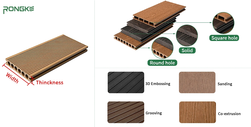 High Quality Wood Plastic Composite Classic Solid WPC Flooring for Swimming Pool