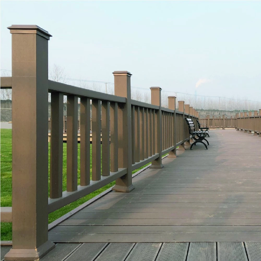 Balcony WPC Handrails UV Stable Balustrades Durable Anti-Corrosion Composite Railing