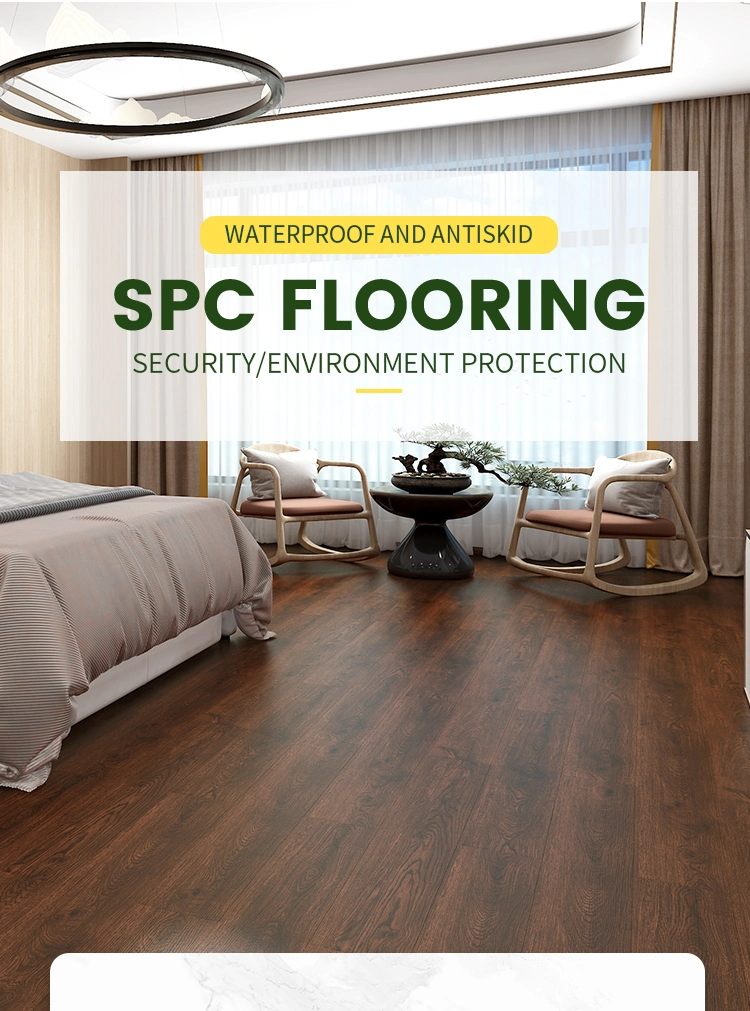 100% Waterproof UV Coating Unilin Click Spc Flooring with IXPE Vinyl Flooring